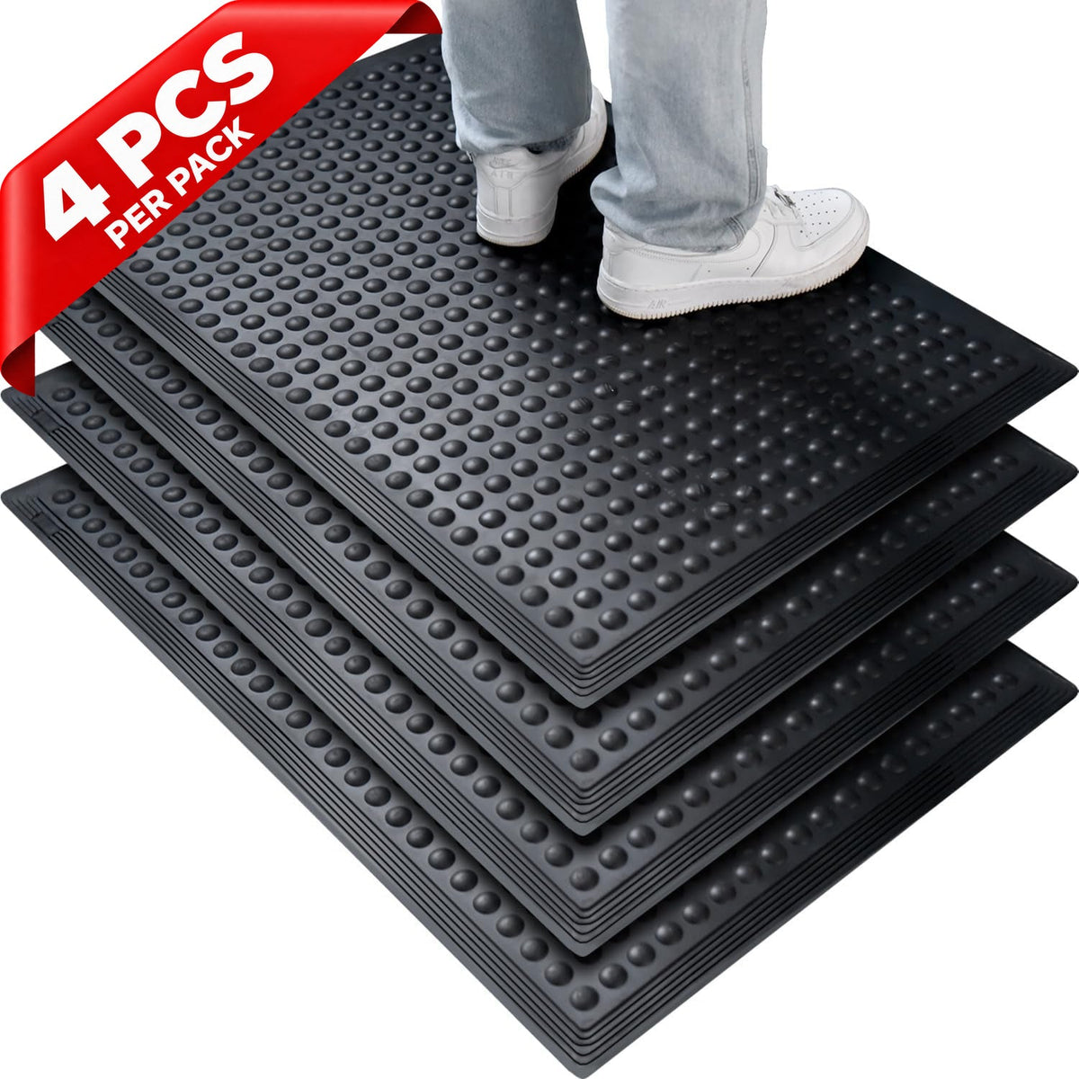 Rubber Dubble Anti-Fatigue Workplace Mat - side angle