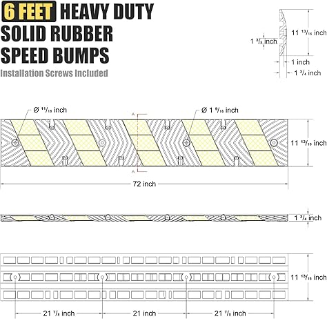 Heavy Rubber Speed Bump Hump