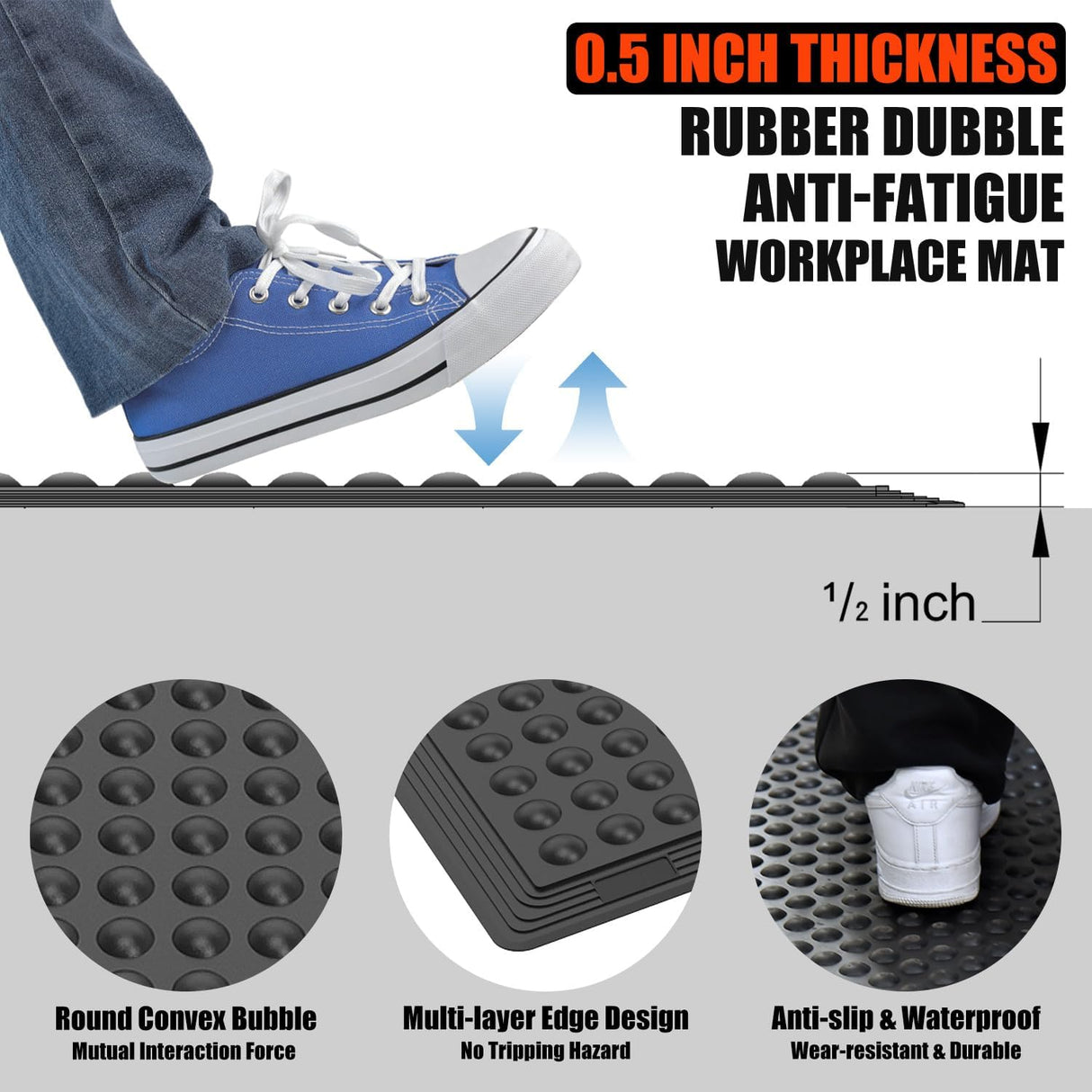 Rubber Dubble Anti-Fatigue Workplace Mat
