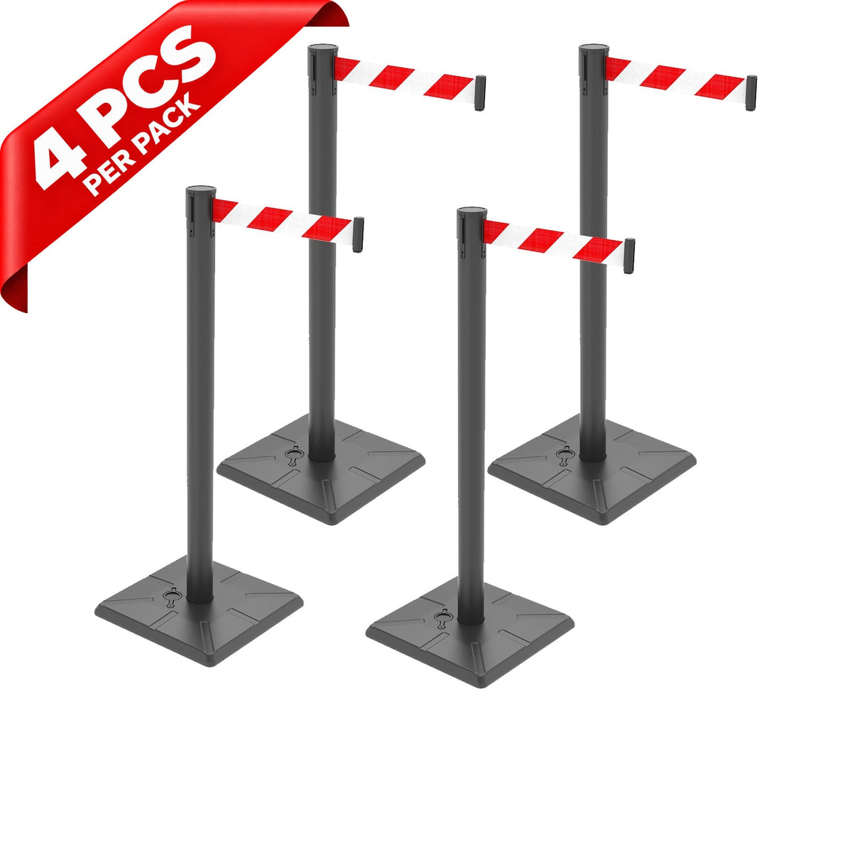 10ft Retractable Belt Stanchion Barrier - in use on site