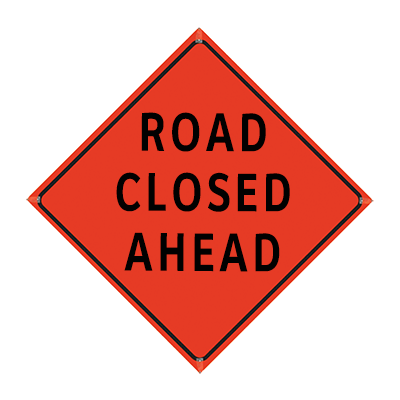 36" Reflective Orange Vinyl Roll-Up Sign