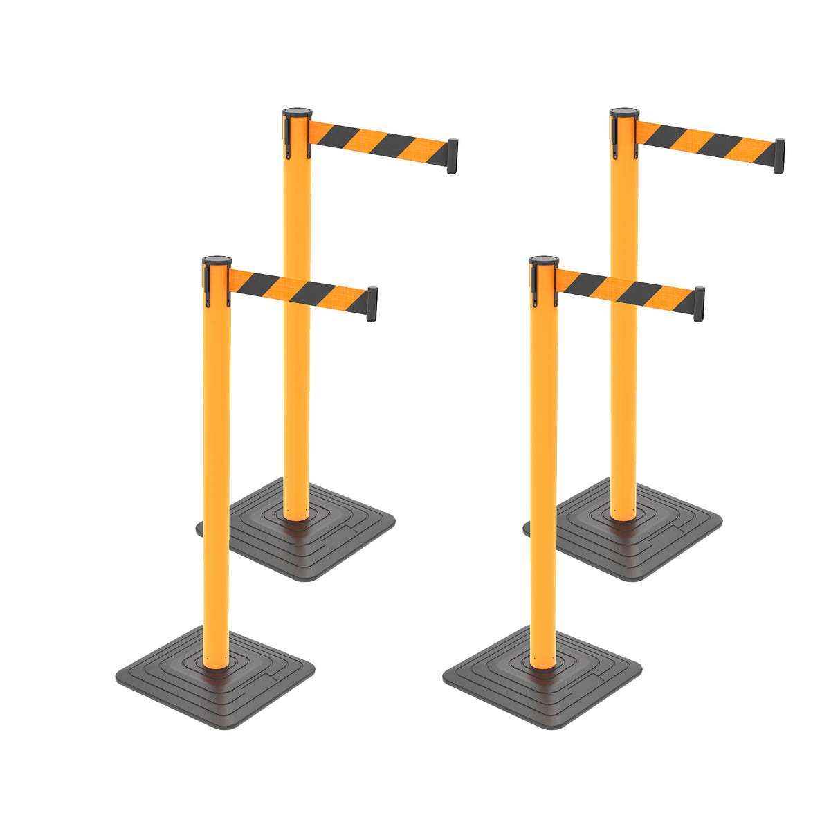 10ft Retractable Belt Stanchion Barrier - side angle