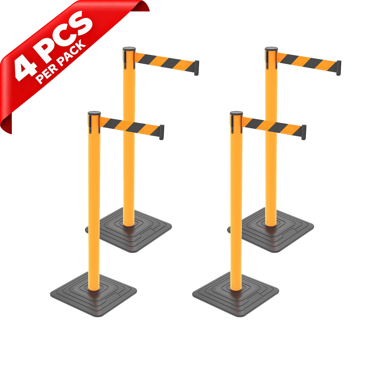 10ft Retractable Belt Stanchion Barrier - side angle