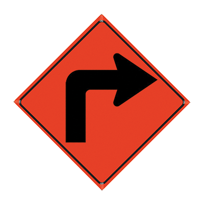 48" Reflective Orange Vinyl Roll-Up Sign