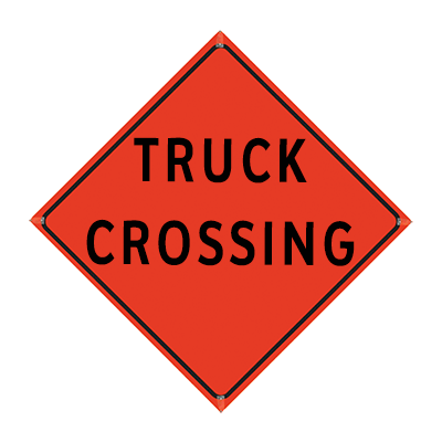 48" Reflective Orange Vinyl Roll-Up Sign