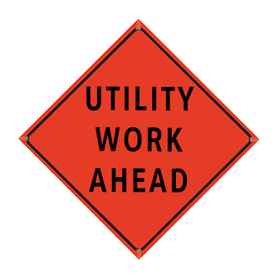 48" Reflective Orange Vinyl Roll-Up Sign