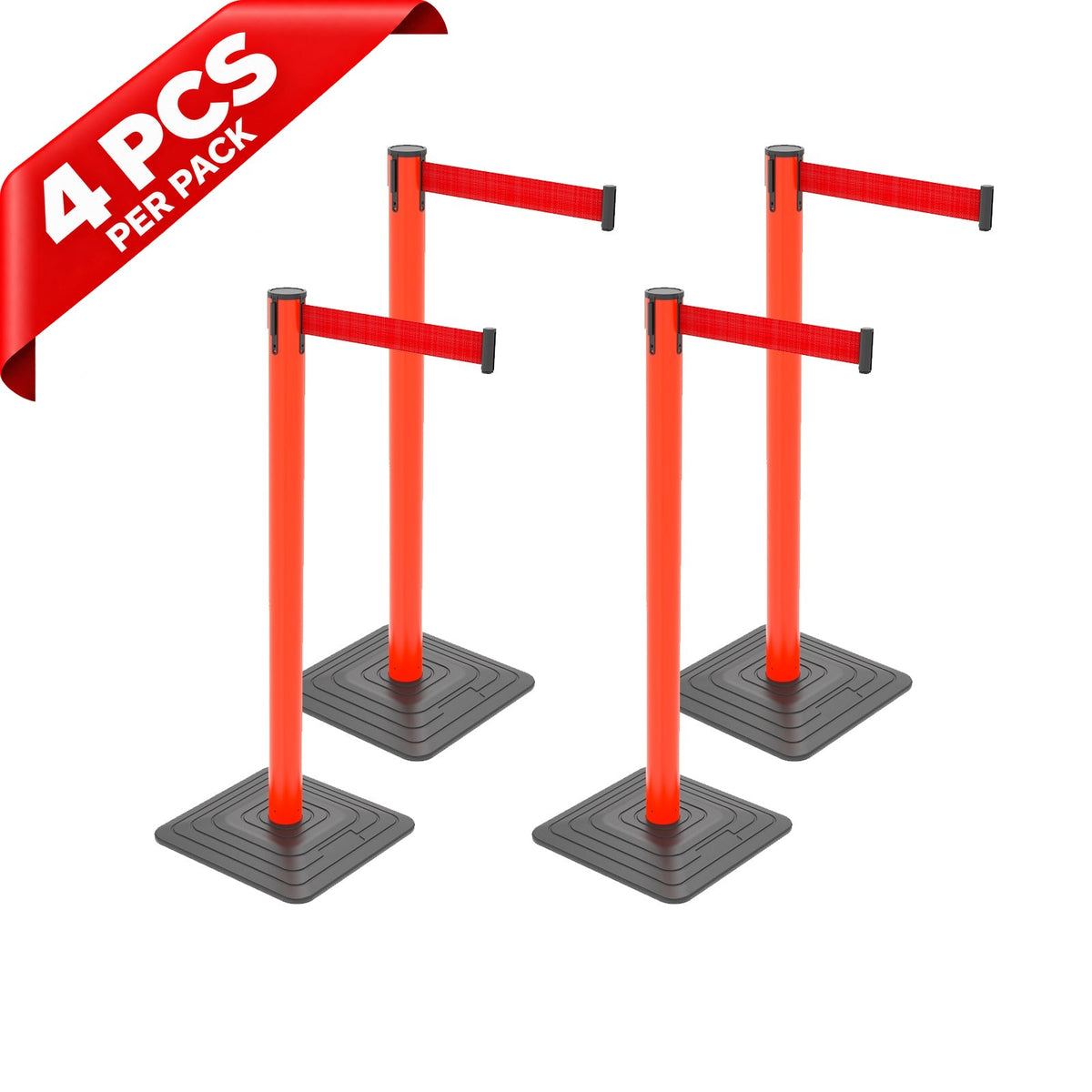 10ft Retractable Belt Stanchion Barrier - with accessories