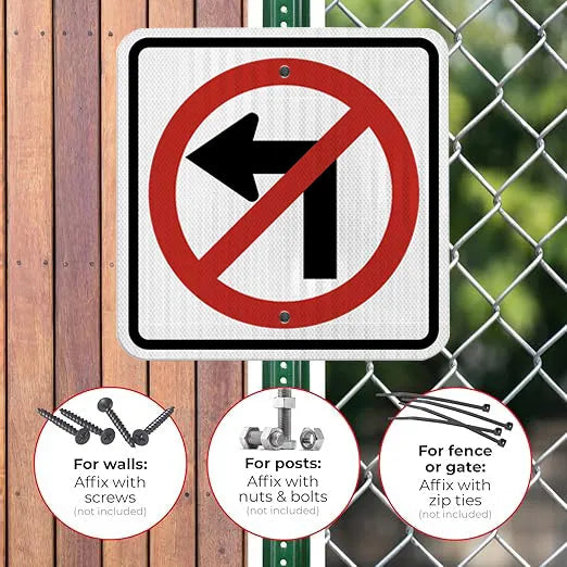 Do Not Turn Left Sign-3