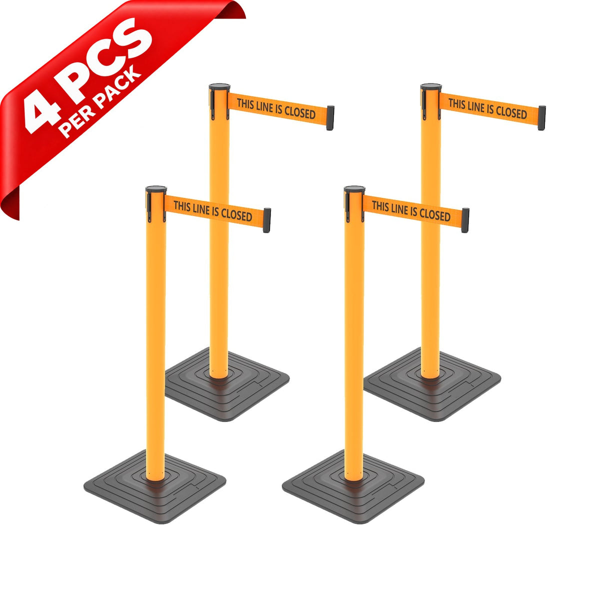 10ft Retractable Belt Stanchion Barrier - front view