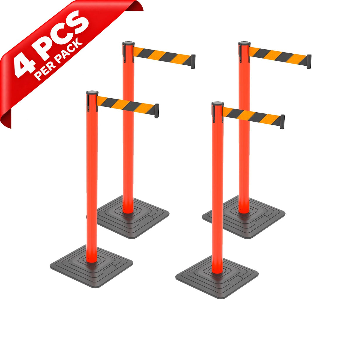 10ft Retractable Belt Stanchion Barrier - full setup