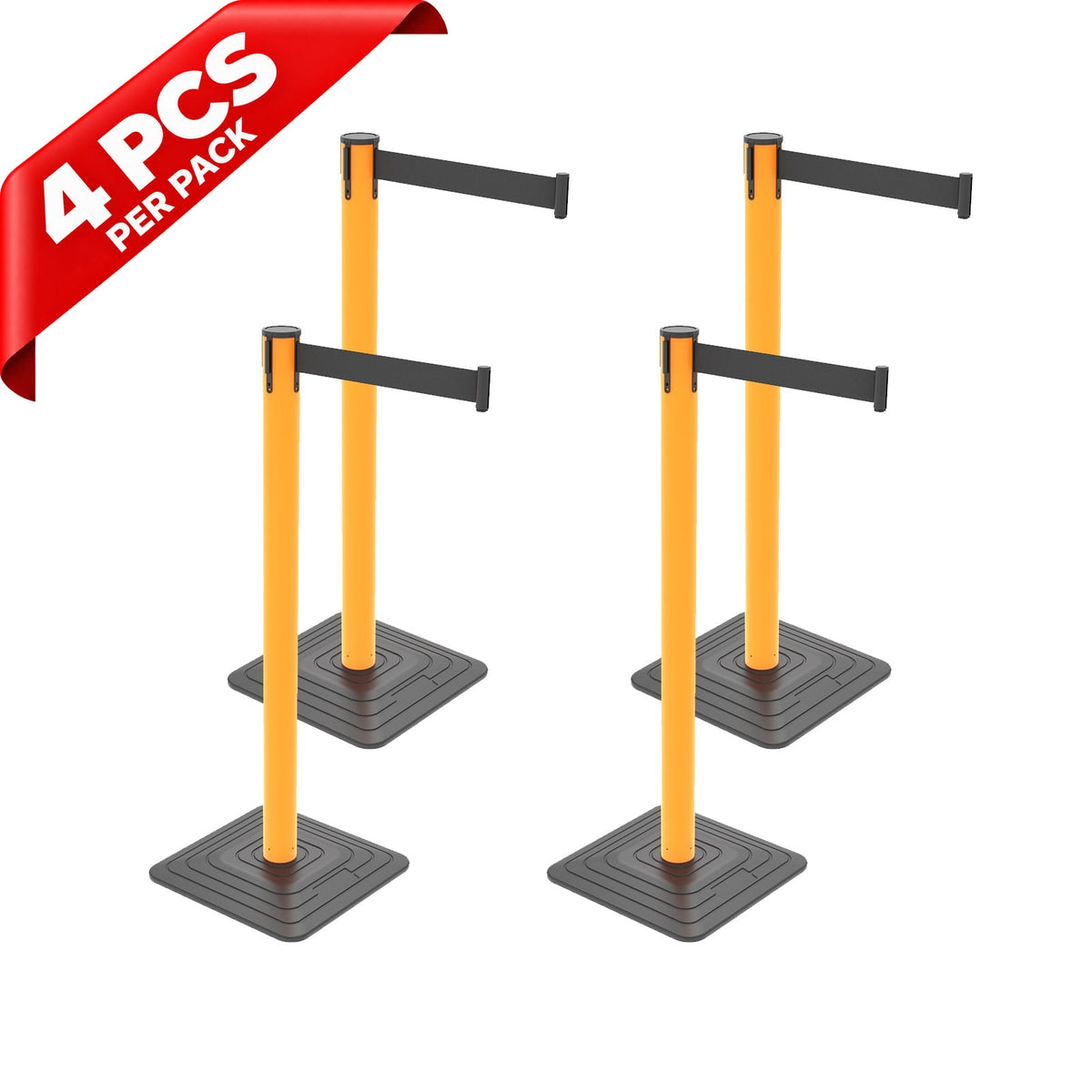 10ft Retractable Belt Stanchion Barrier - full setup
