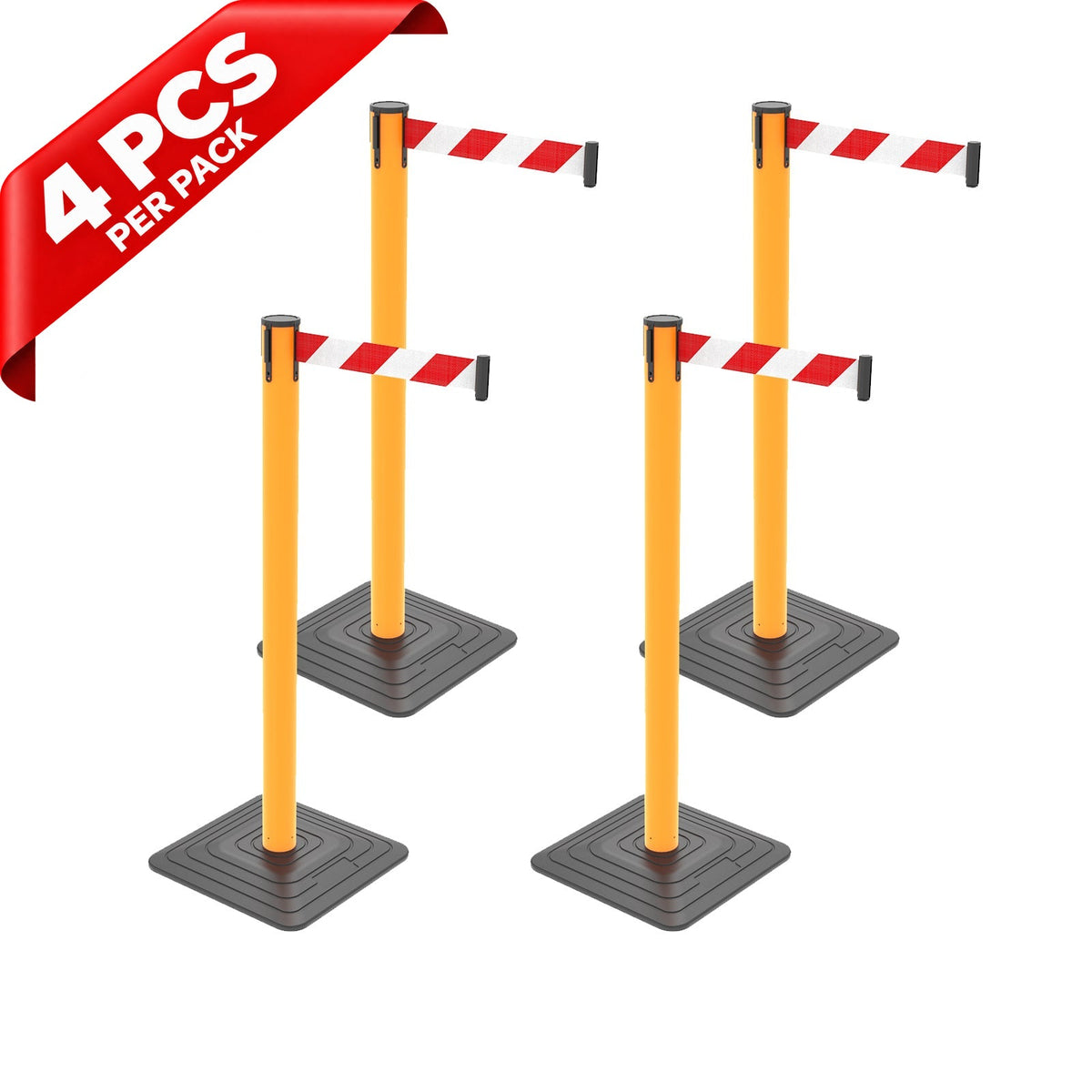 10ft Retractable Belt Stanchion Barrier - top-down view