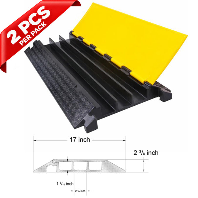 2,3,5-Channel Rubber Cable Protector Ramp - close-up detail