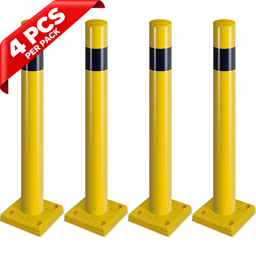 SpringBack Safety Bollard - 4 Pack (36"/42" H, 4" D) - front view