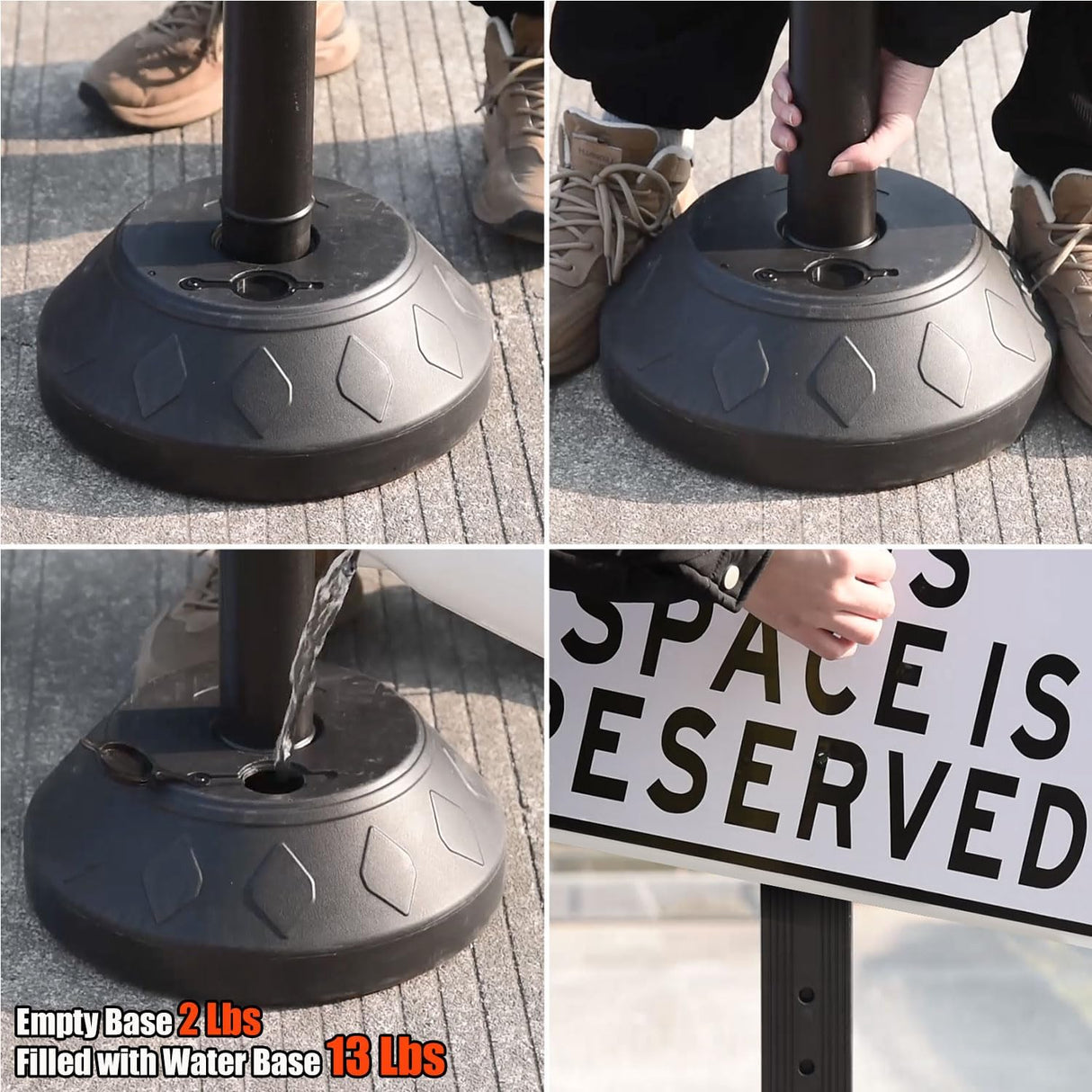 Portable Sign Holder with Water-Filled Base