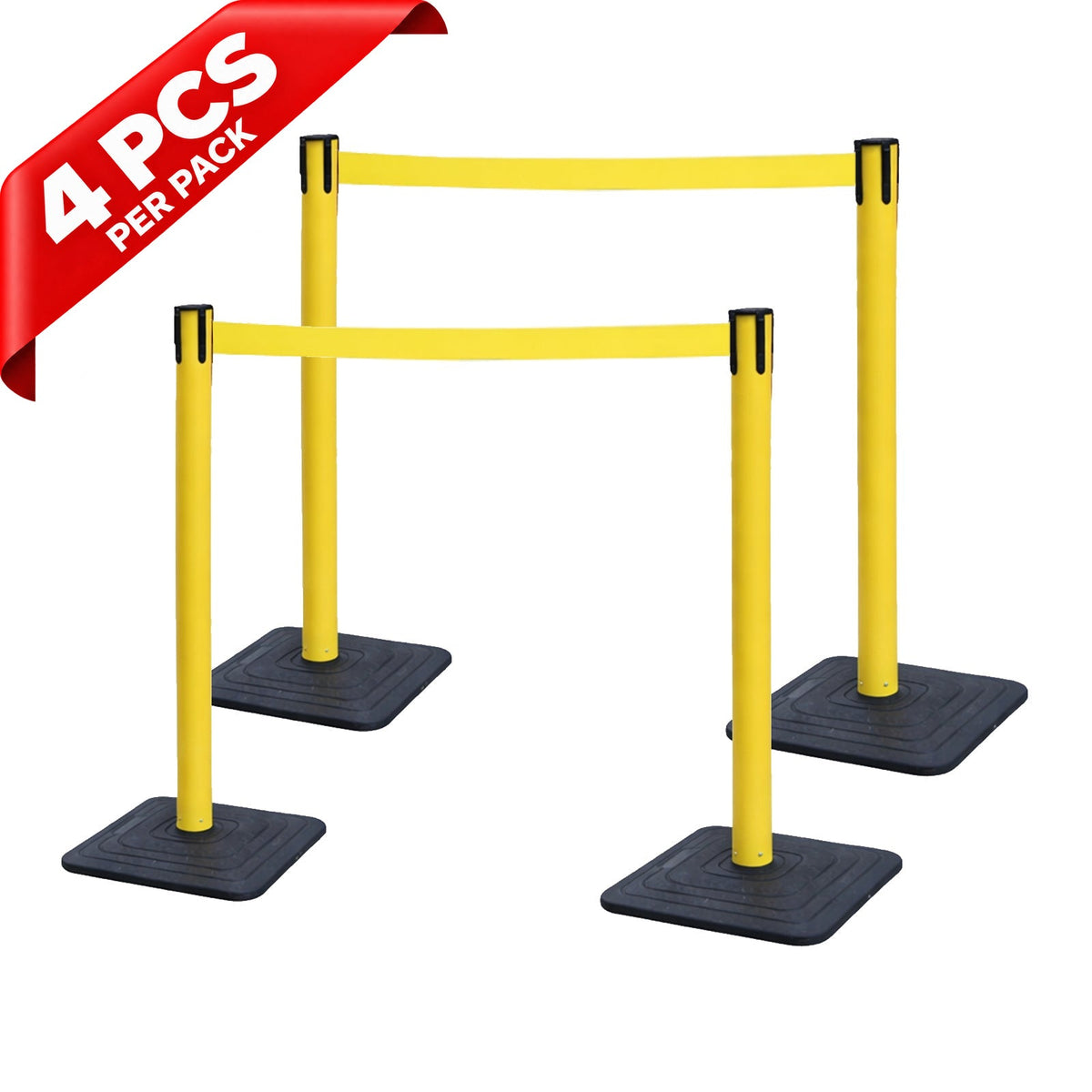 10ft Retractable Belt Stanchion Barrier - front view