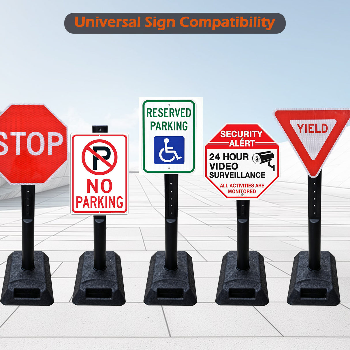 2 PCS Portable Sign Holder with Rubber Base