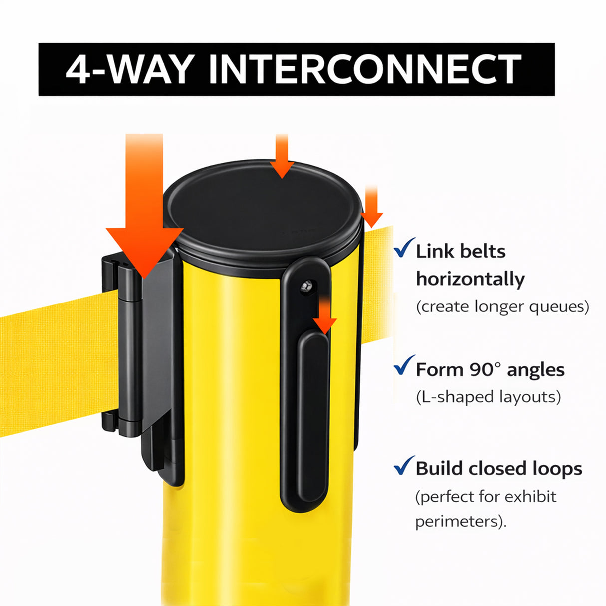10ft Retractable Belt Stanchion Barrier - close-up detail