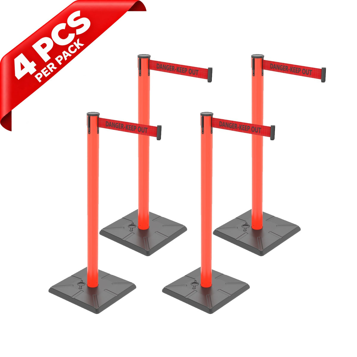 10ft Retractable Belt Stanchion Barrier - product dimensions