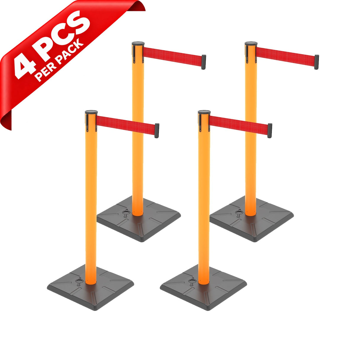 10ft Retractable Belt Stanchion Barrier - product dimensions