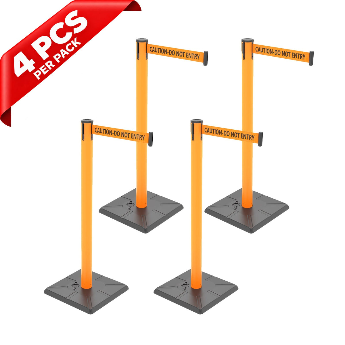 10ft Retractable Belt Stanchion Barrier - front view