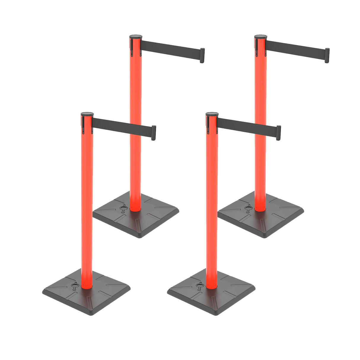 10ft Retractable Belt Stanchion Barrier - full setup