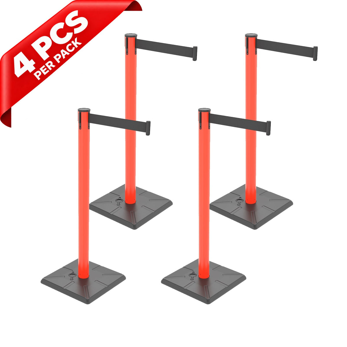 10ft Retractable Belt Stanchion Barrier - full setup