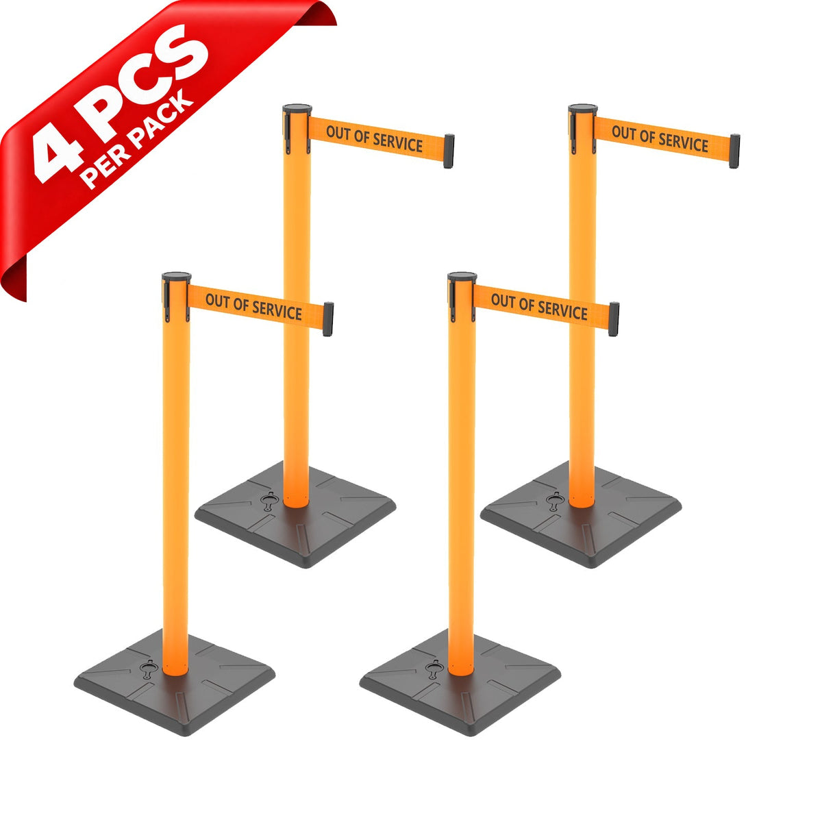 10ft Retractable Belt Stanchion Barrier - in use on site
