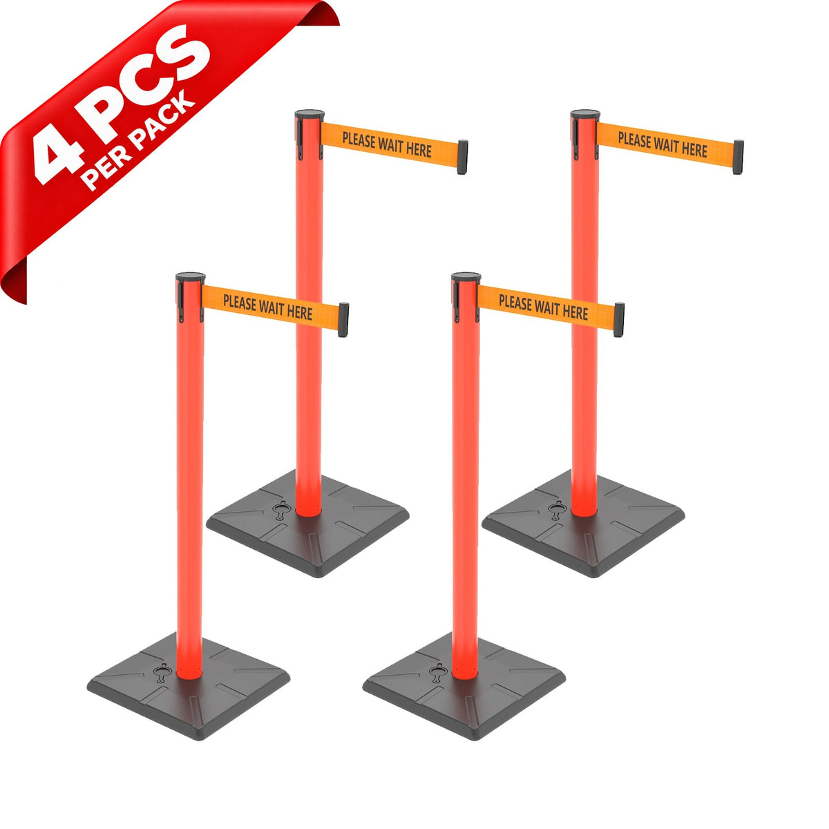 10ft Retractable Belt Stanchion Barrier - with accessories