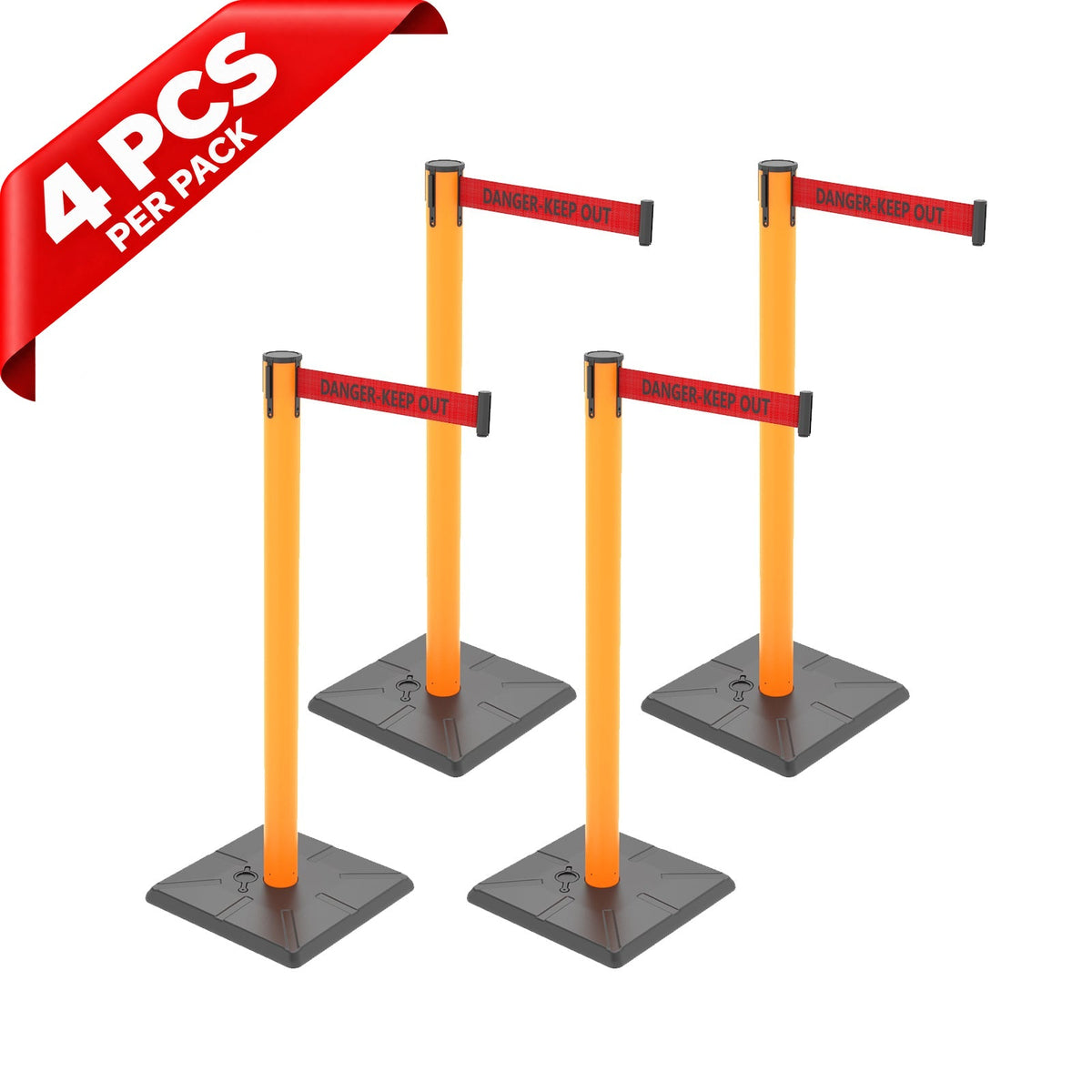 10ft Retractable Belt Stanchion Barrier - top-down view