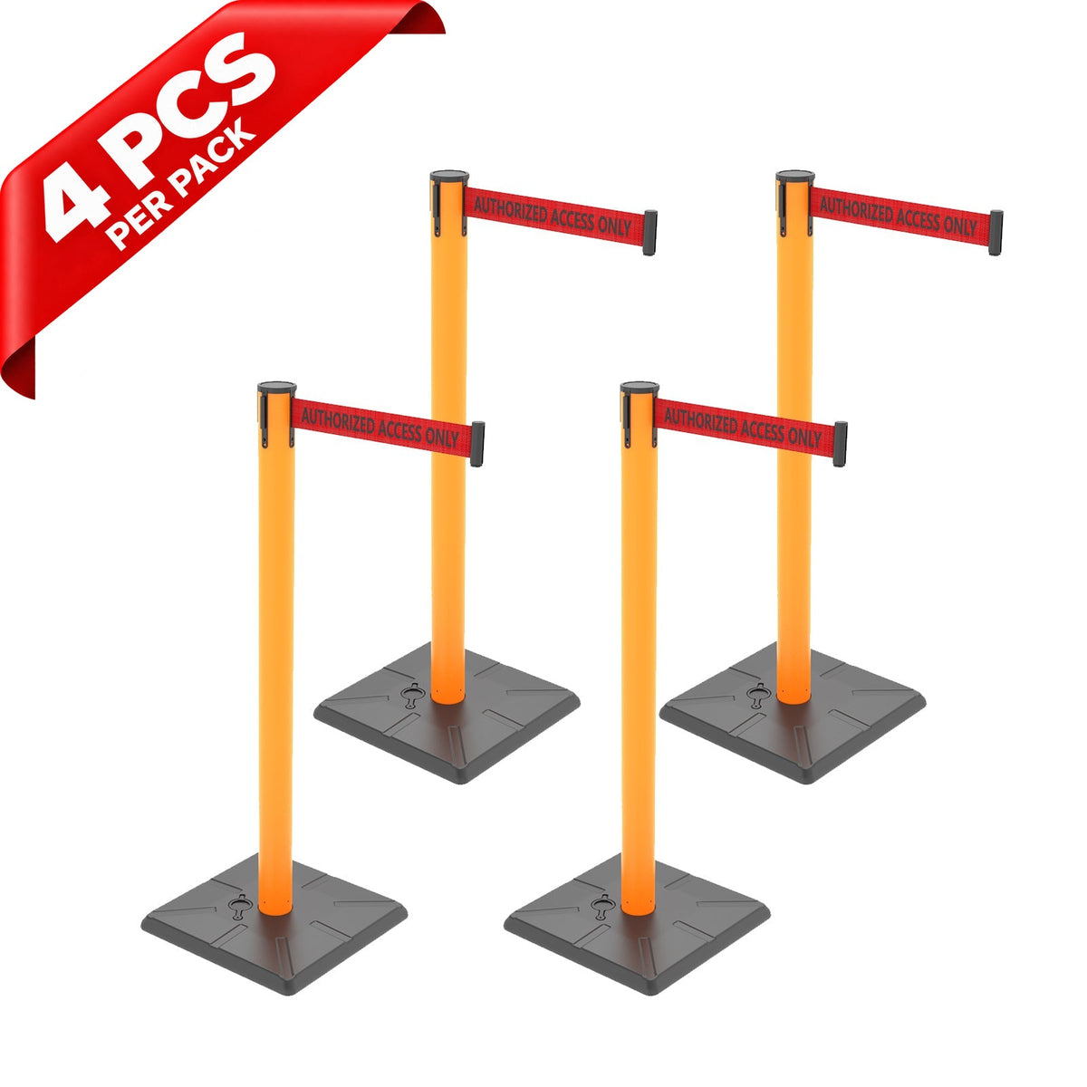 10ft Retractable Belt Stanchion Barrier - side angle