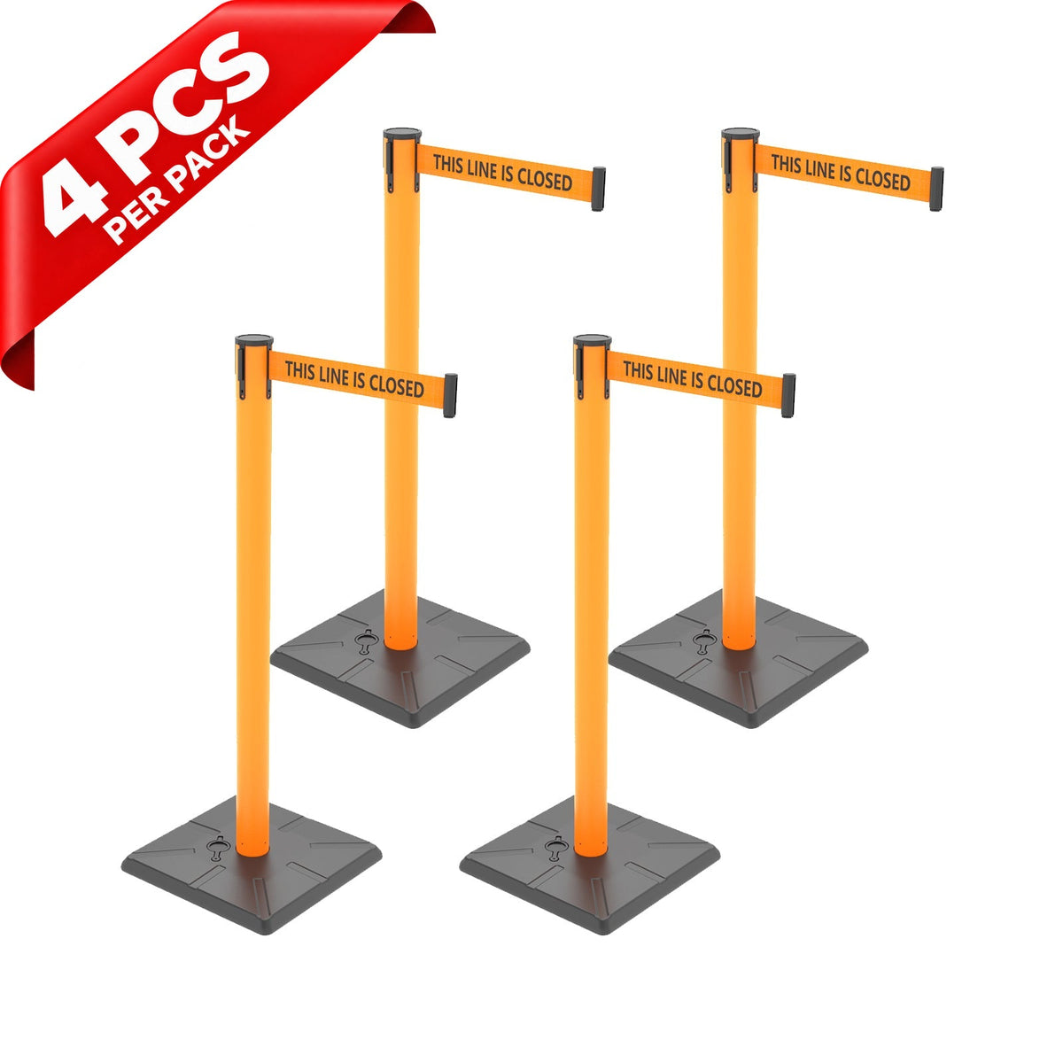 10ft Retractable Belt Stanchion Barrier - product dimensions