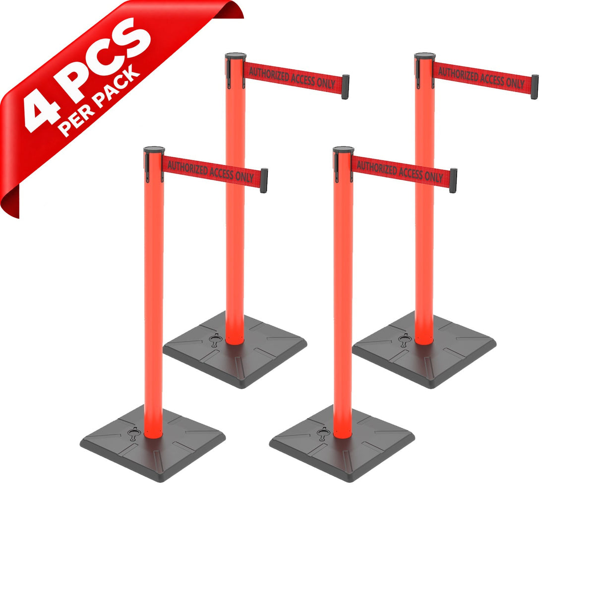 10ft Retractable Belt Stanchion Barrier - in use on site