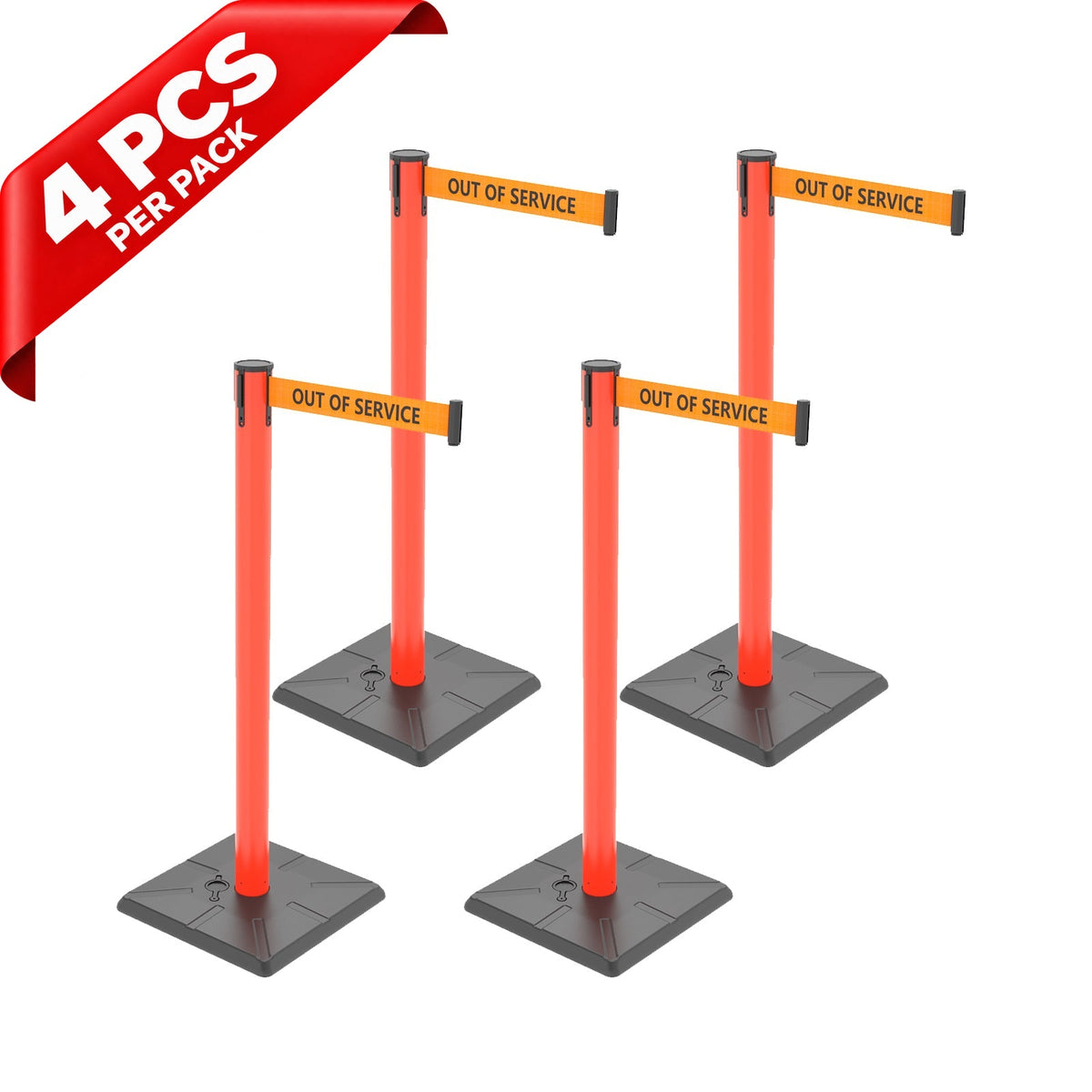 10ft Retractable Belt Stanchion Barrier - full setup