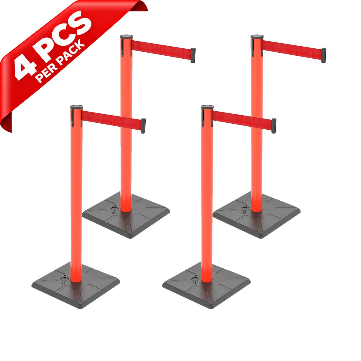 10ft Retractable Belt Stanchion Barrier - front view