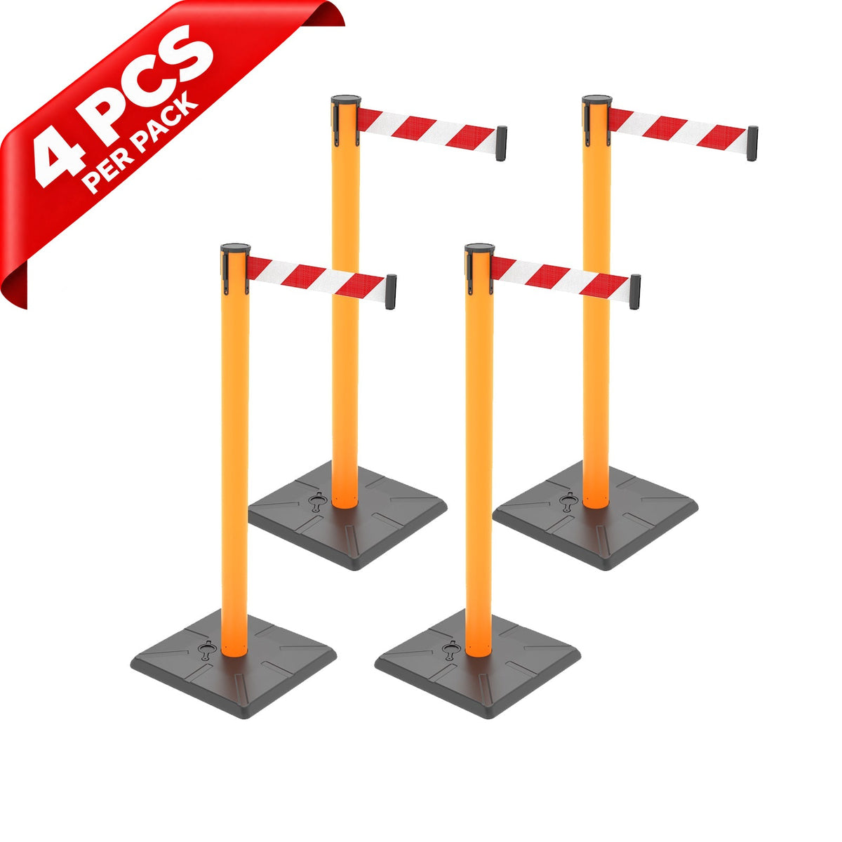 10ft Retractable Belt Stanchion Barrier - full setup