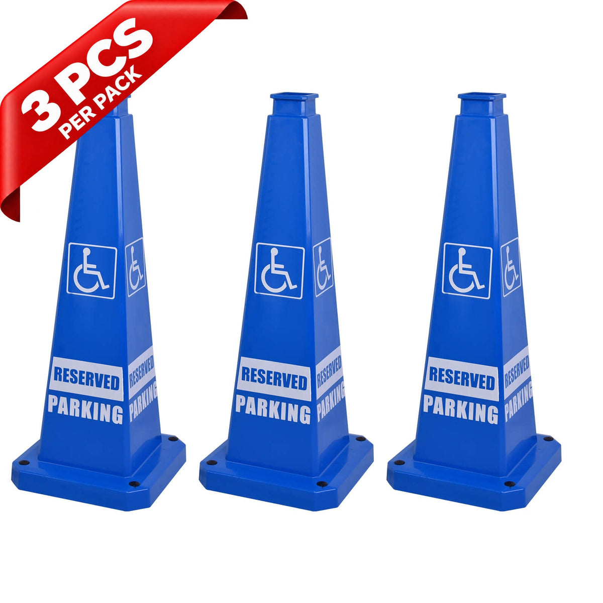 28Inch Safety Caution Cone with Handle - in use on site