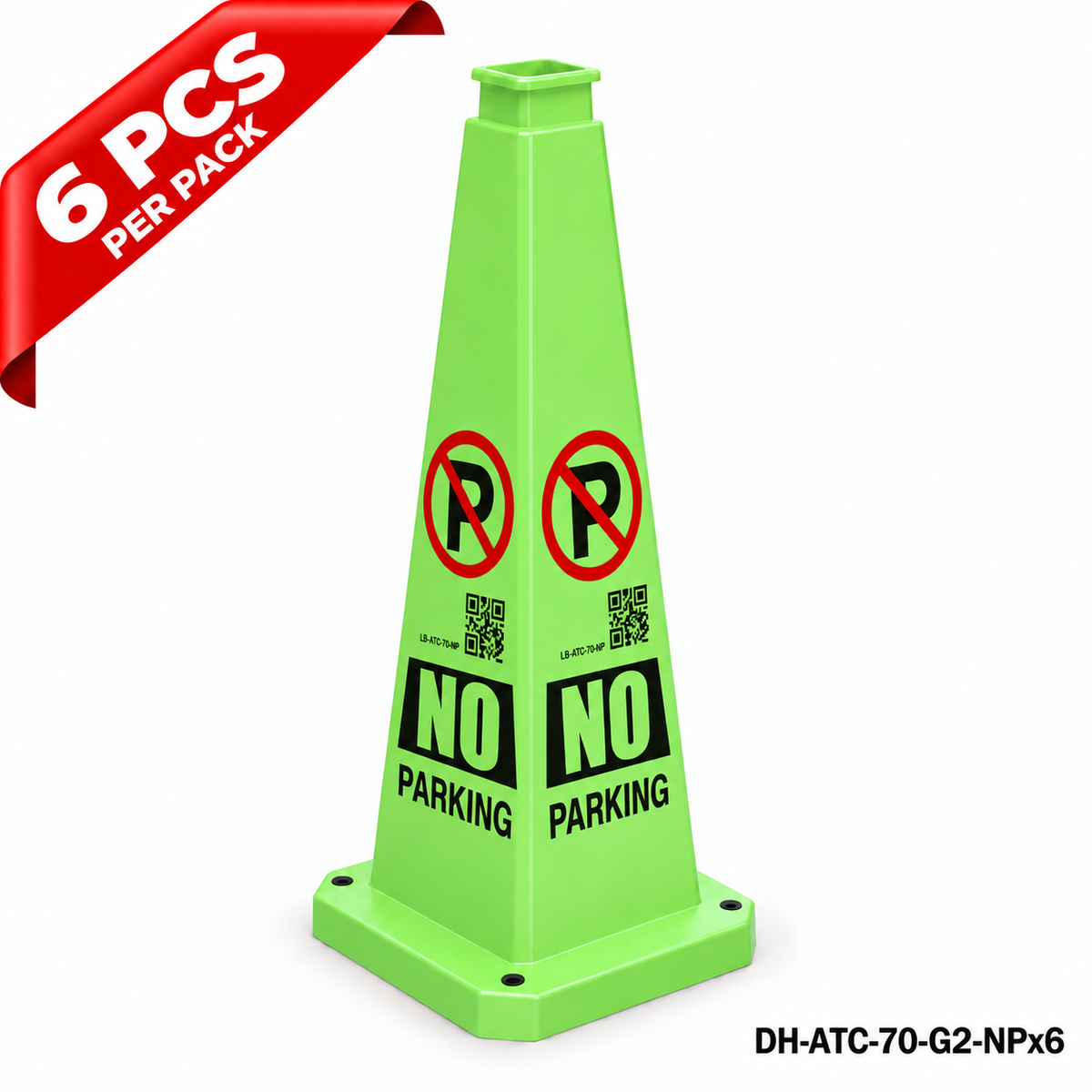 28Inch Green NO PARKING Safety Caution Cone - 6PCS