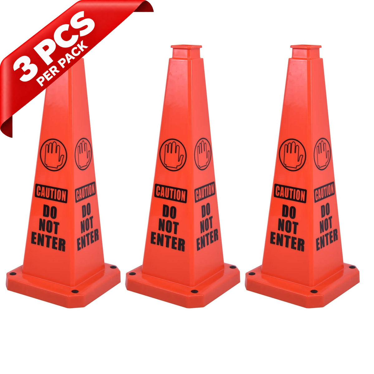 28Inch Safety Caution Cone with Handle - top-down view