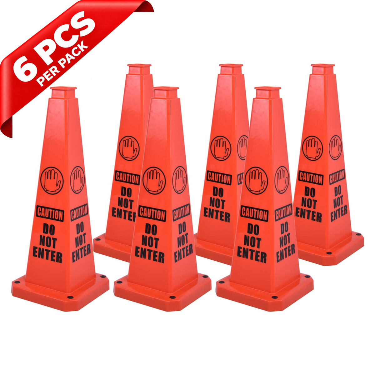28Inch Safety Caution Cone with Handle - close-up detail