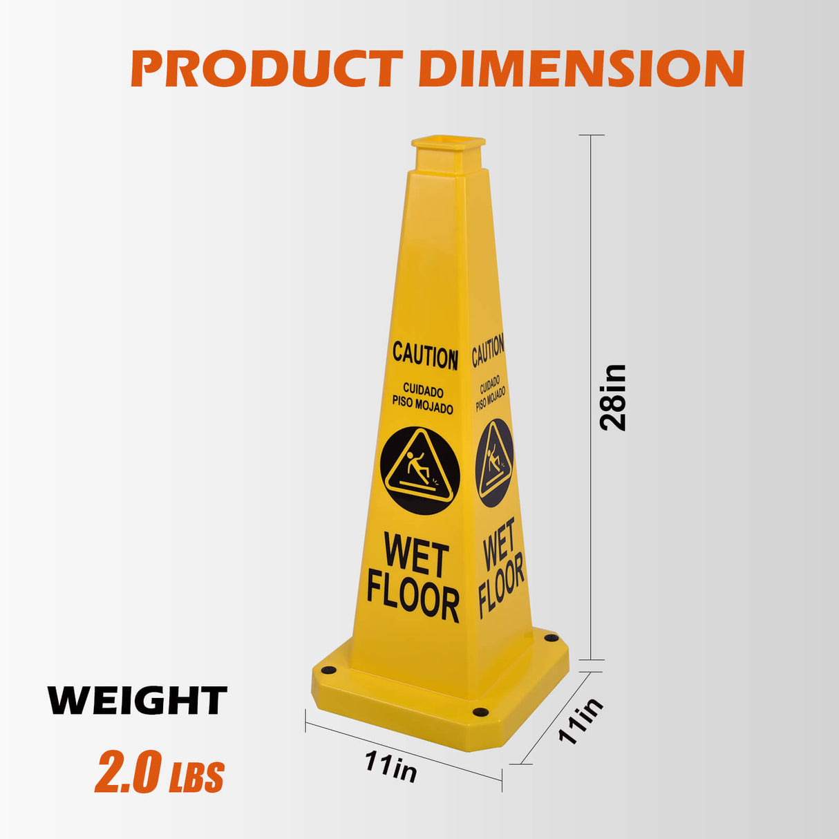 28Inch Safety Caution Cone with Handle