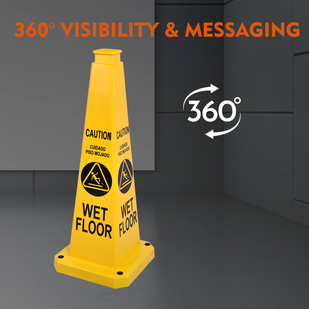 Heavy Duty 4-Sided Message Cone, Weather-Resistant for Outdoor Safety & Event Management