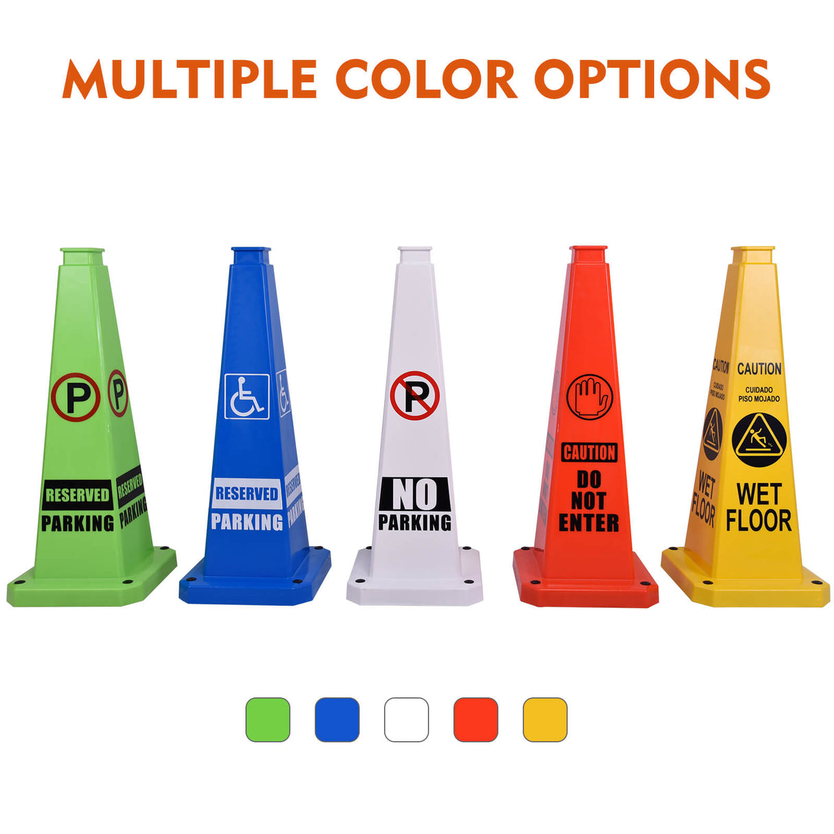 Heavy Duty 4-Sided Message Cone, Weather-Resistant for Outdoor Safety & Event Management