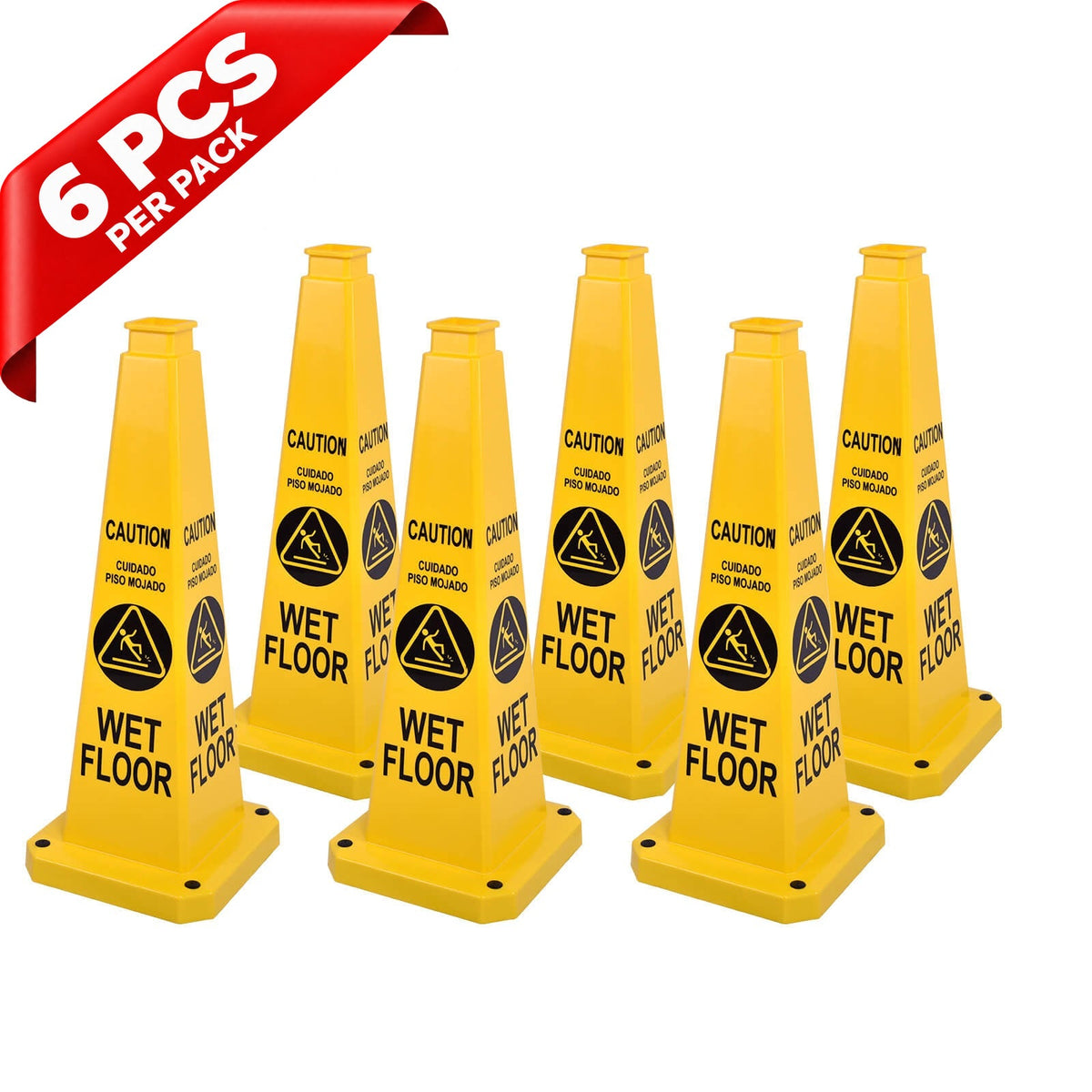 28Inch Safety Caution Cone with Handle - full setup