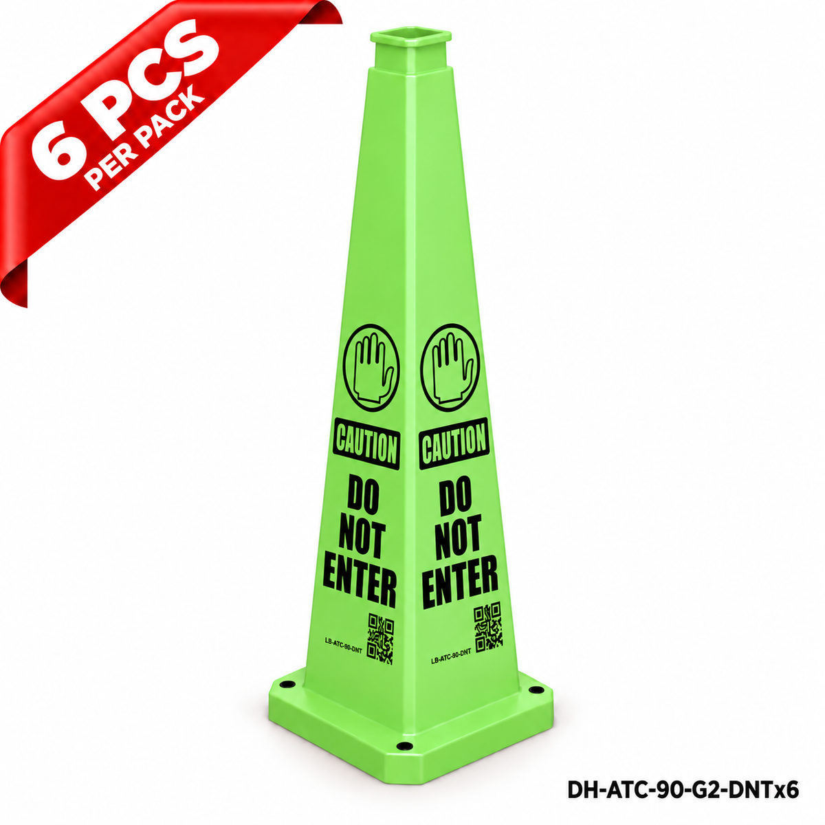 36Inch Green DO NOT ENTER Safety Caution Cone - 6PCS