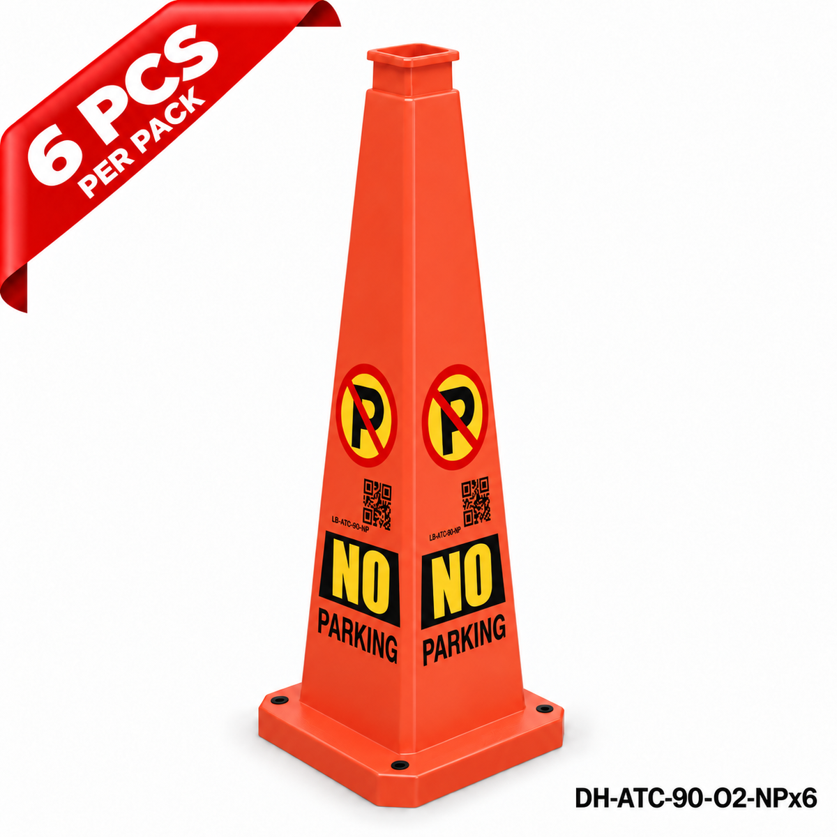 36Inch Orange NO PARKING Safety Caution Cone - 6PCS