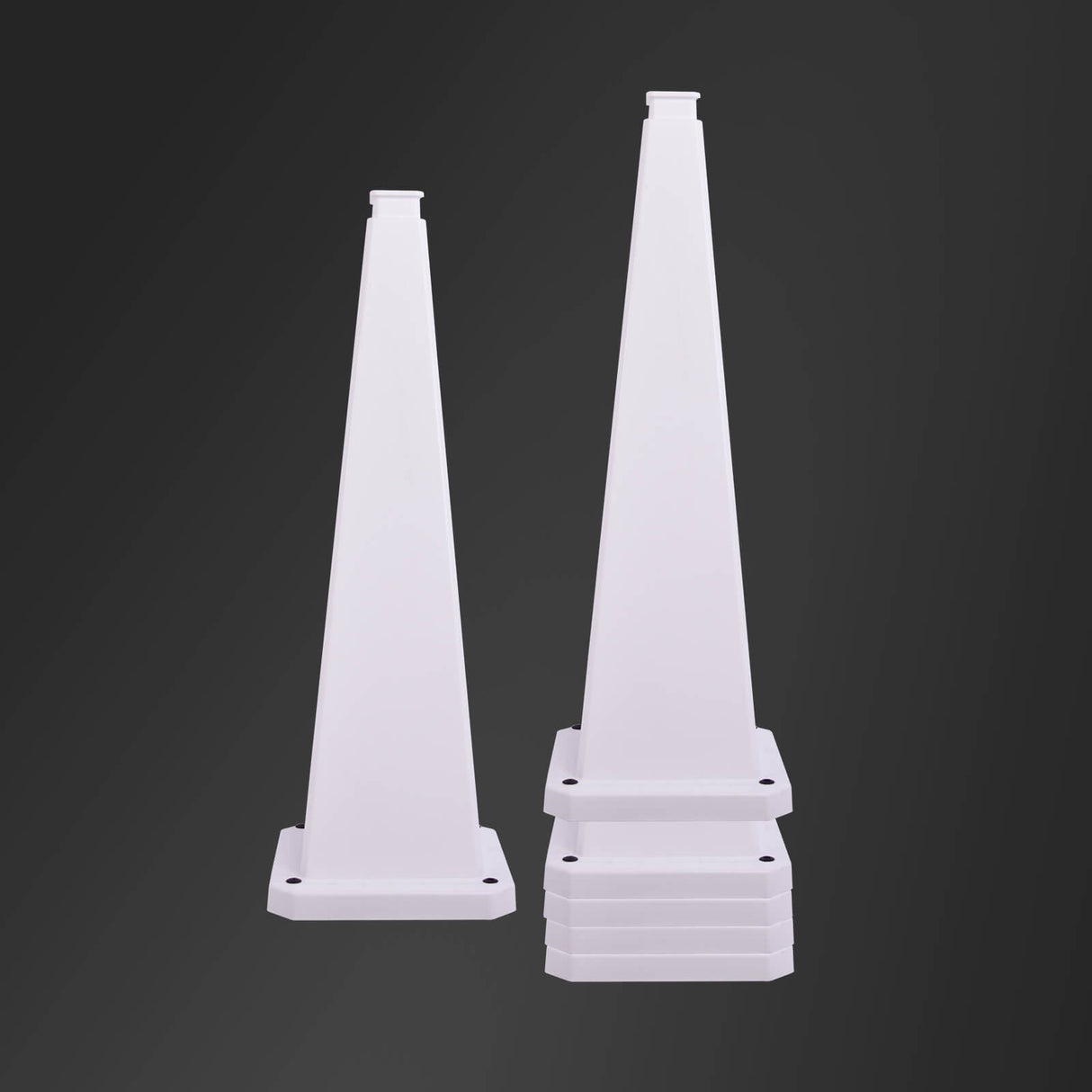 28/36Inch 4-Sided Message Cone, No Printing 6PCS