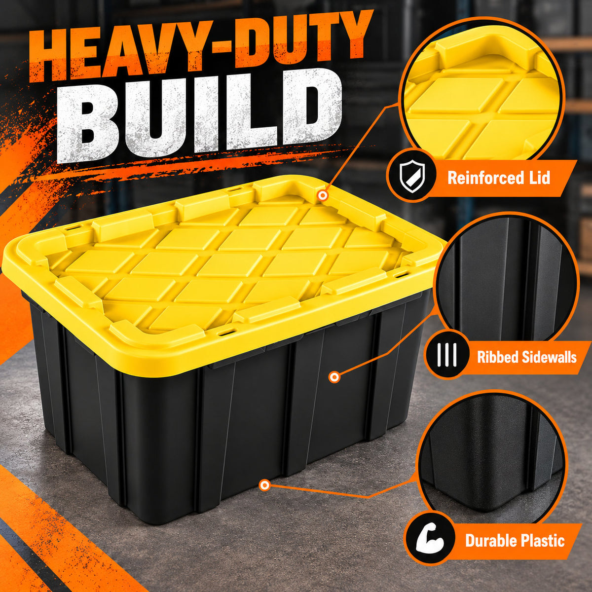 4PCS Storage Bins with Lids