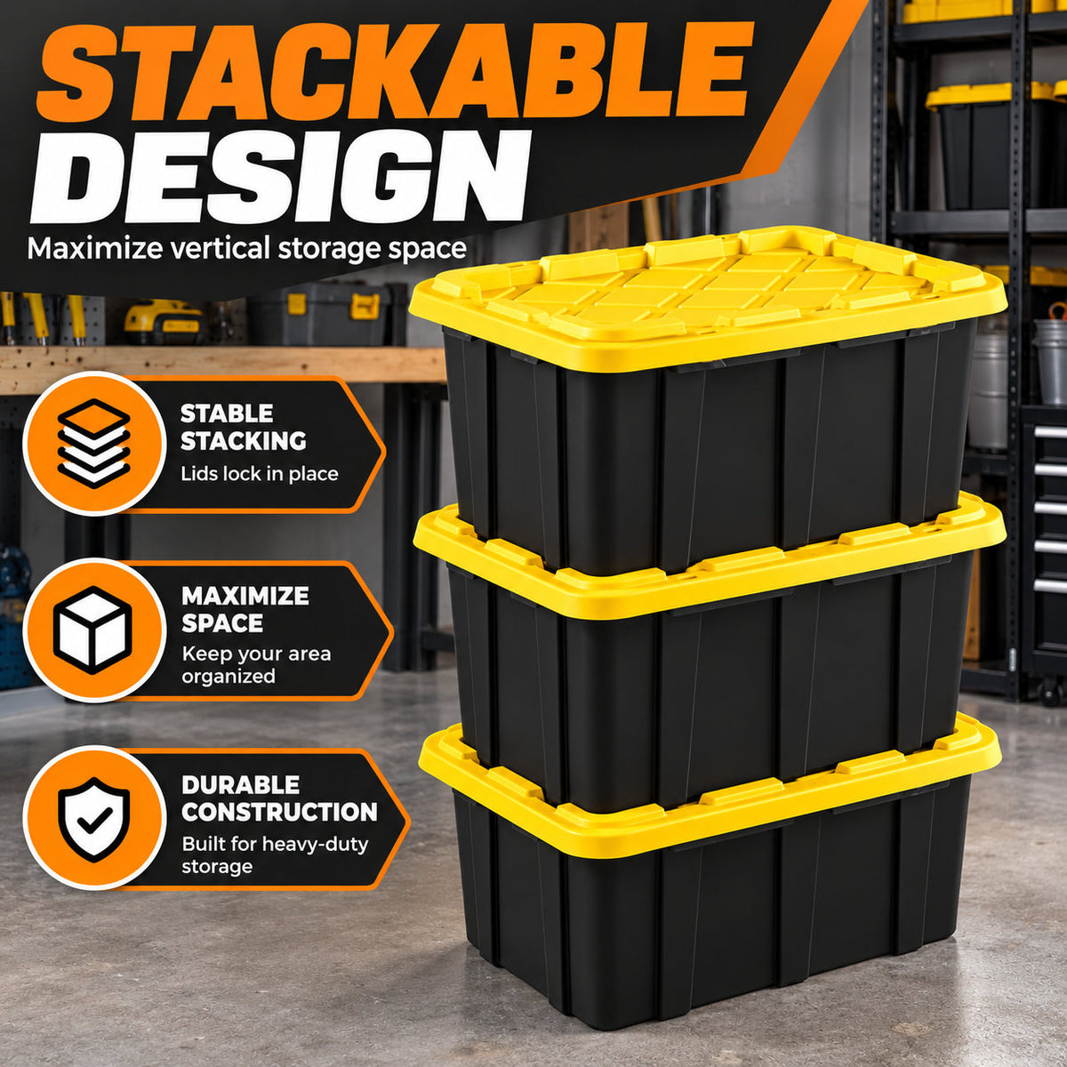 4PCS Storage Bins with Lids