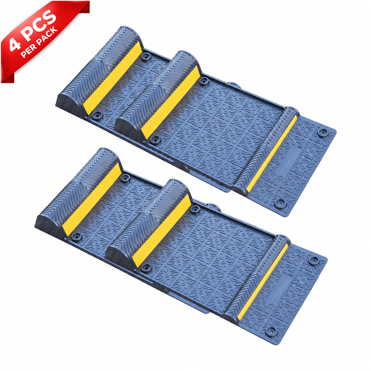 4PCS Car Parking Mat Self Adhesive with Yellow Reflective Stripe - 4 PCS per pack